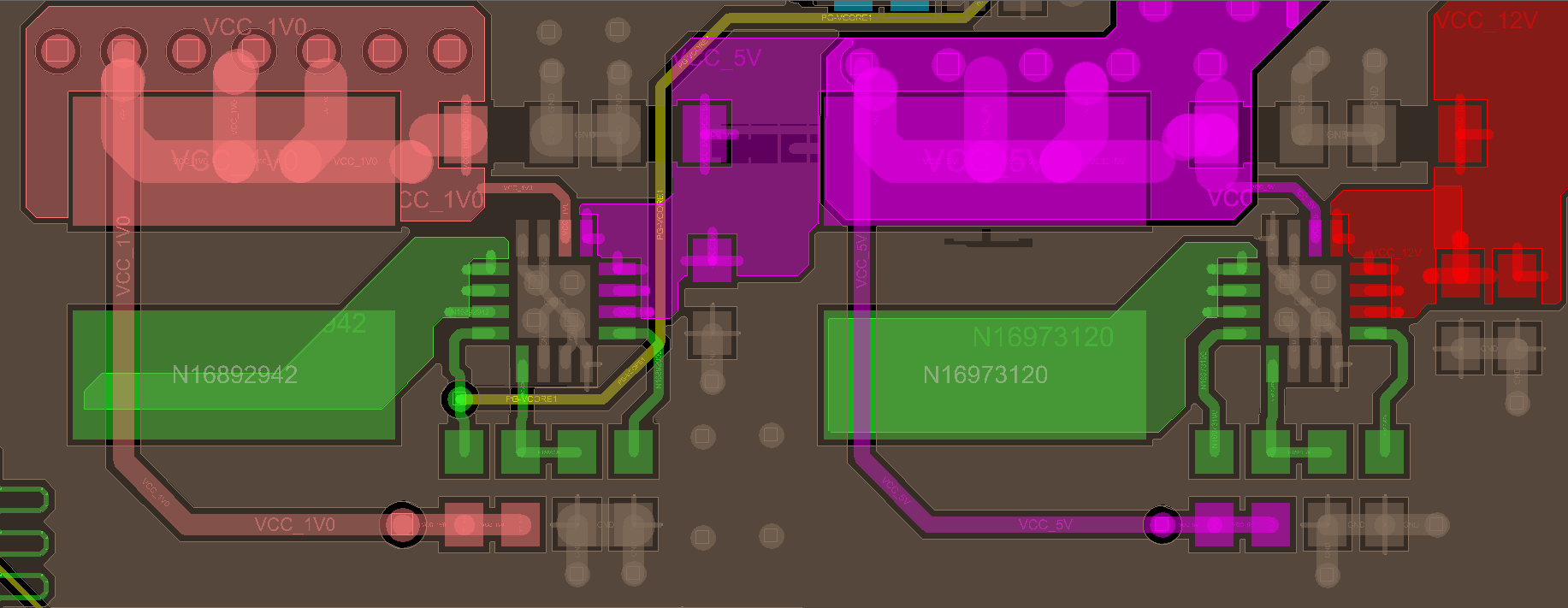 下面是其中2个芯片的layout,板子其余tps62130芯片layout都是差不多.