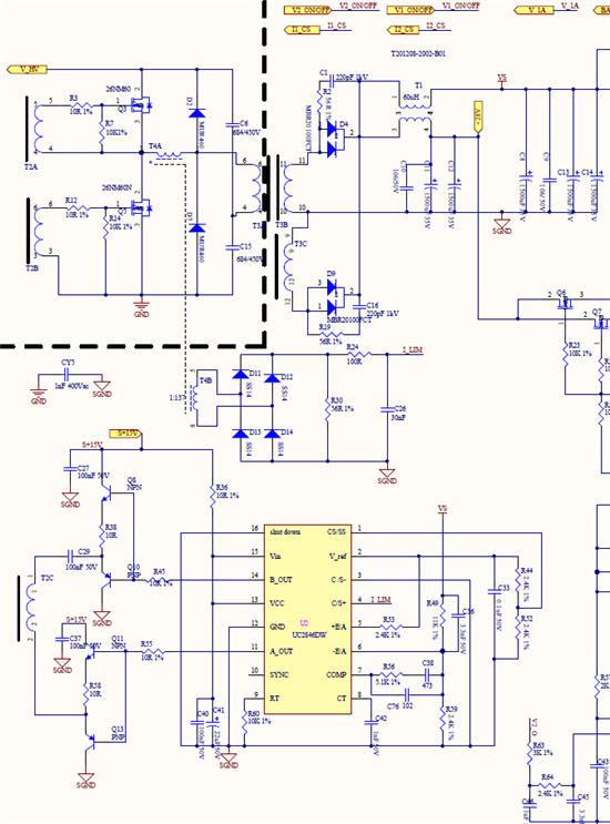 uc2846半桥电路恒压输出驱动问题