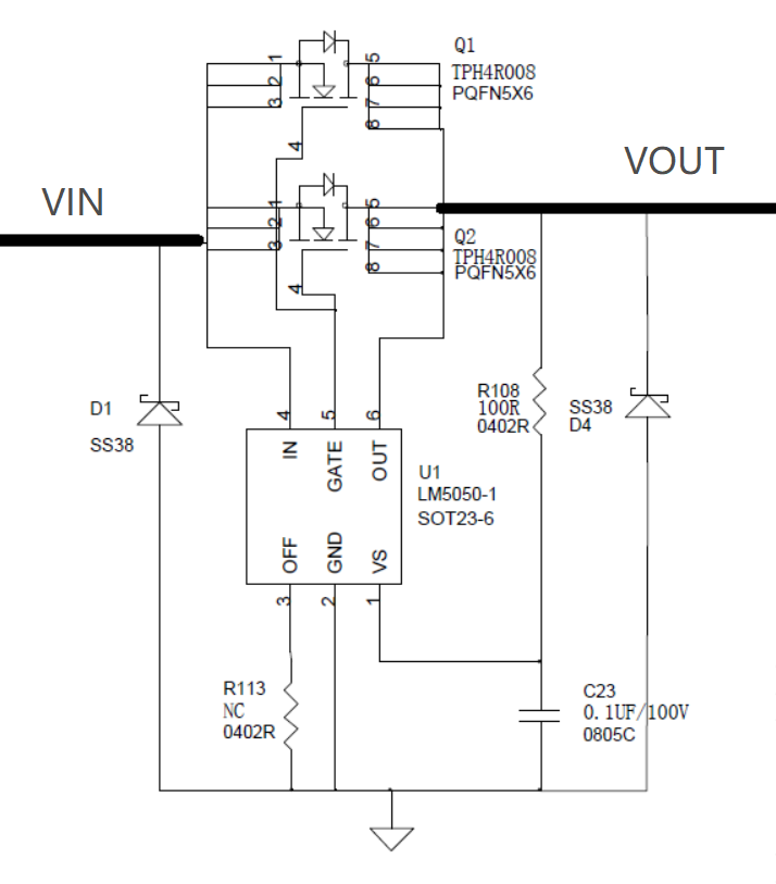 LM5050MK 1 VGS电压不够 电源管理论坛 电源管理 E2E 设计支持