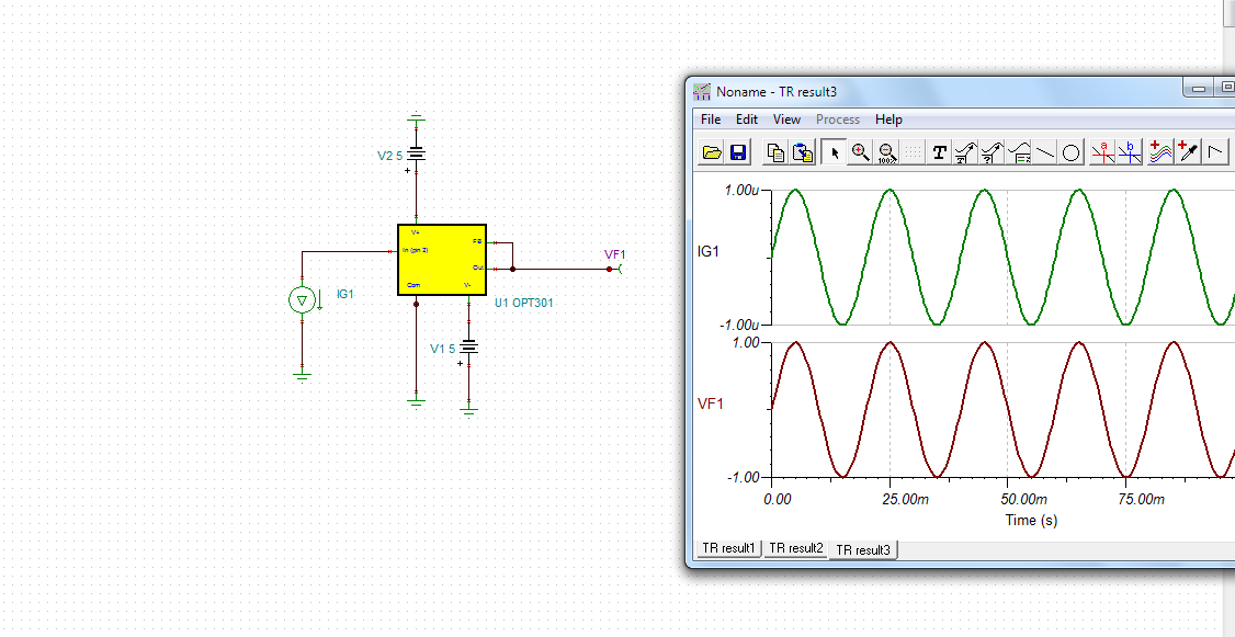 tina无法使用示波器采集波形