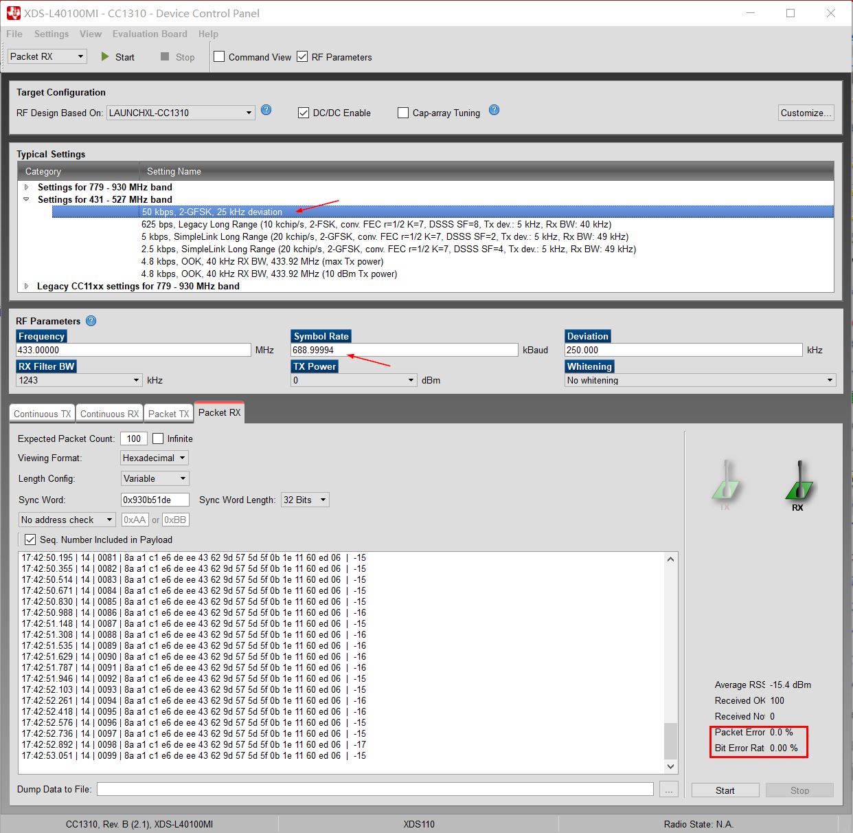 CC1310 433MHz 速率大于688kBaud后异常- 低于1GHz 论坛- 低于1GHz - E2E™ 设计支持